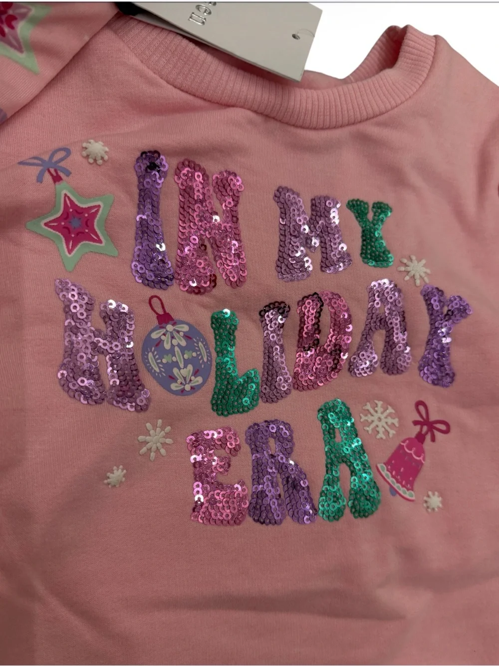 btween Pink Holiday Sequin Set with Matching Bow